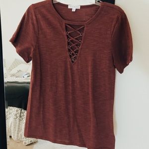 NEVER WORN SOCIALITE LACE UP TEE